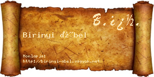 Birinyi Ábel névjegykártya
