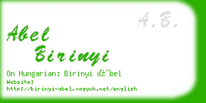 abel birinyi business card